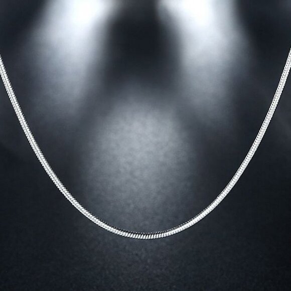 Giselle Simple Minimalist 925 Sterling Silver Snake Chain Necklace Gift Packaged - Picture 2 of 11